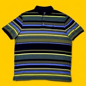 DKNY Striped Polo Shirt XL Multicolor Cotton Blend